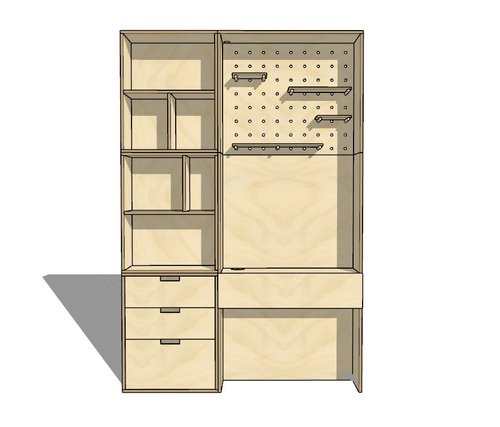 Bespoke Storage with Fold-Away Office Desk