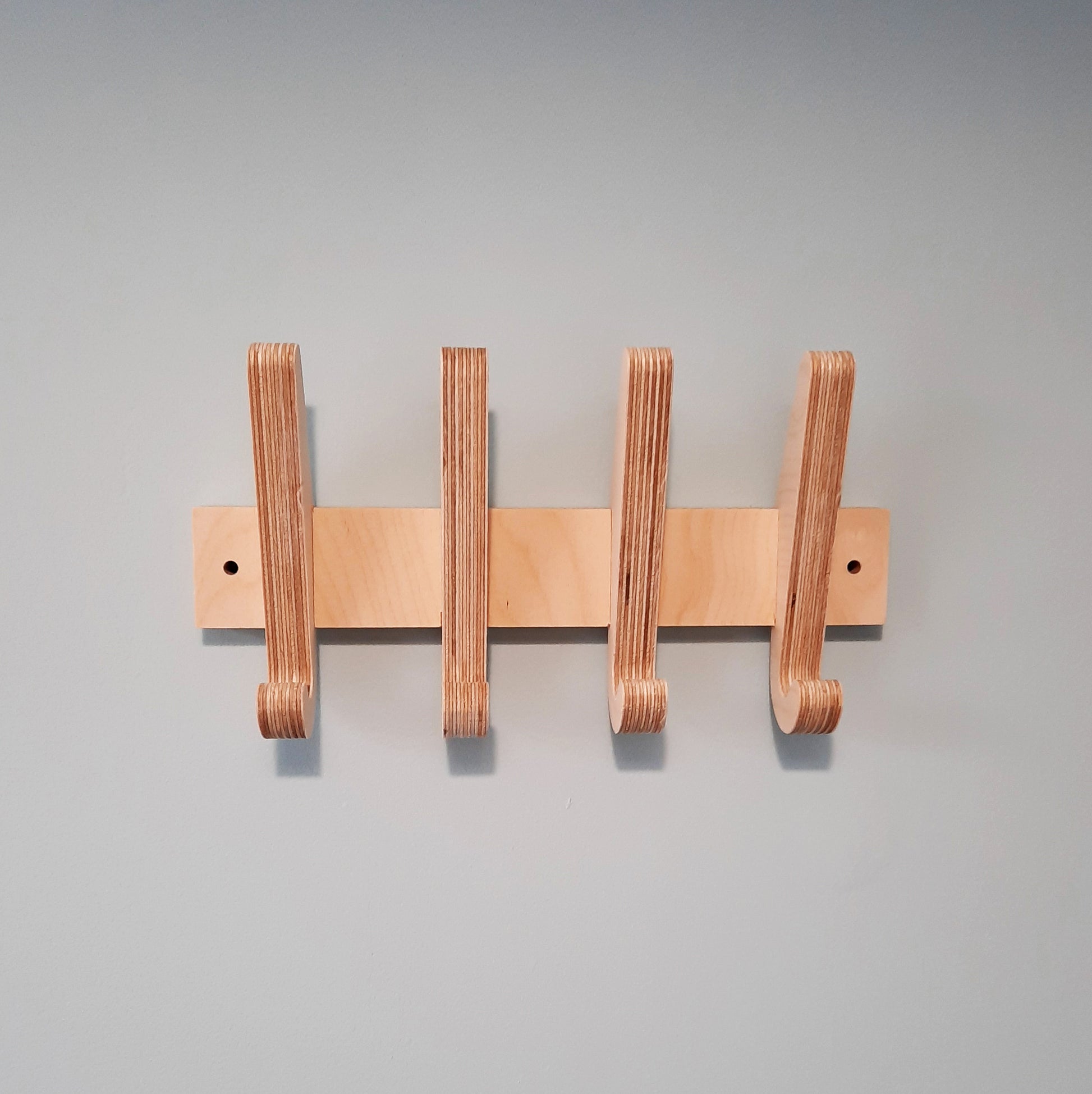 Plywood wall hooks