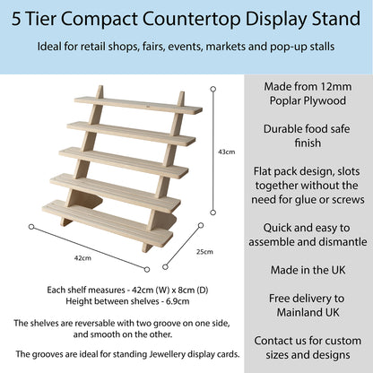 Space Saving Compact 5 Tier Display Stand