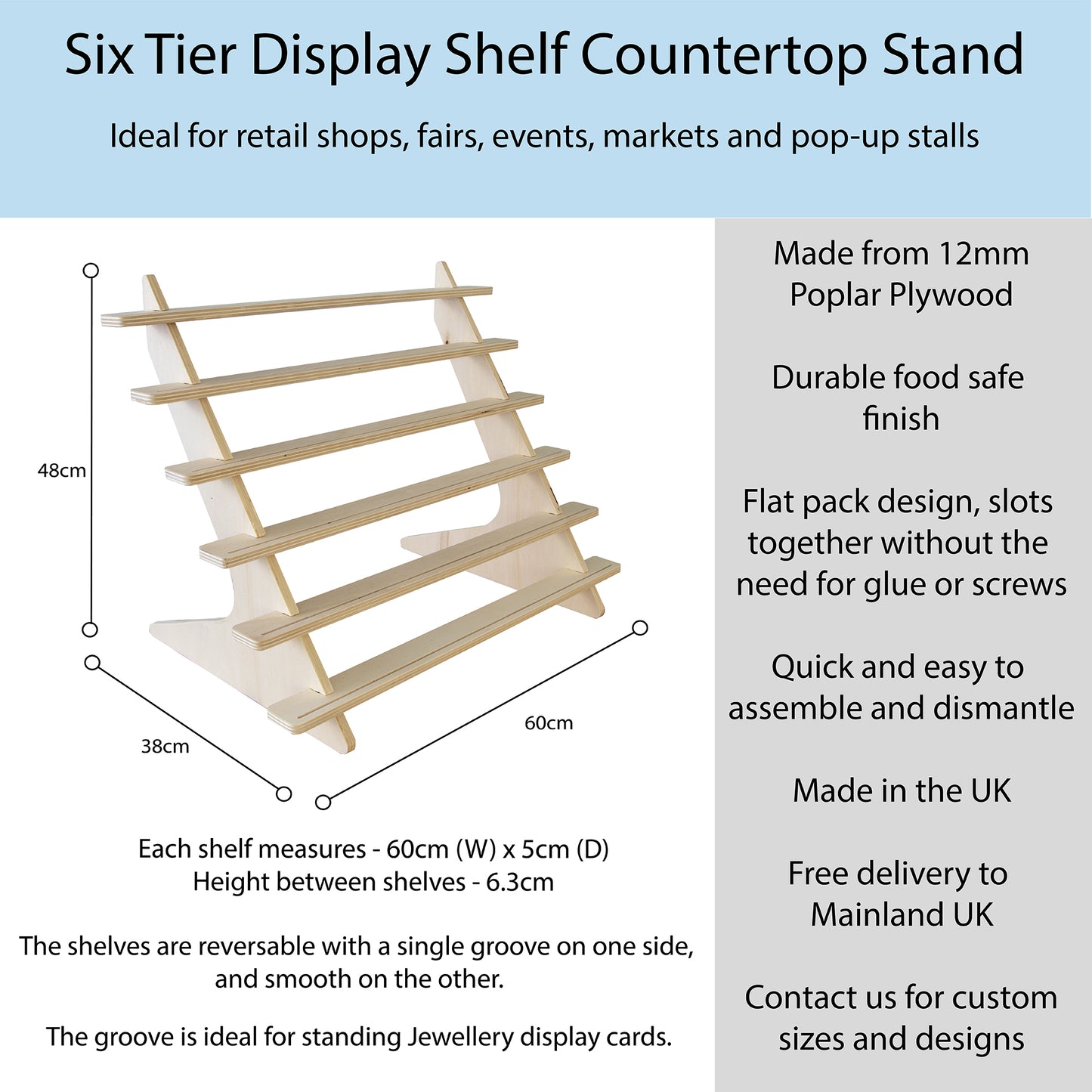 Six Shelf Display Countertop Stand