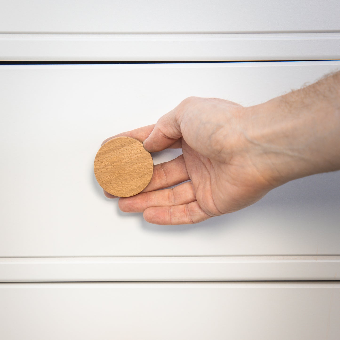 Solid Oak Round Knob