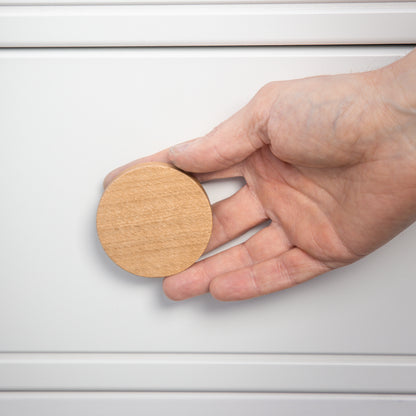 Solid Oak Round Knob