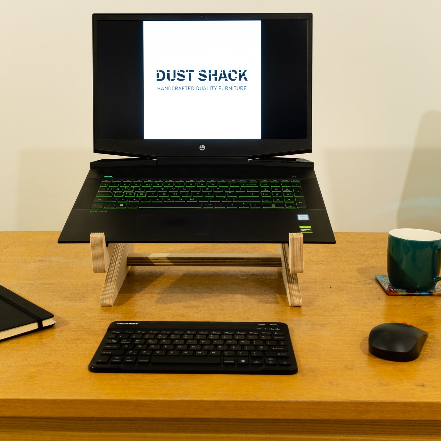 wooden laptop stand