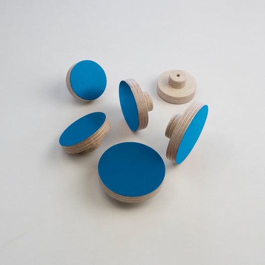 blue plywood knobs