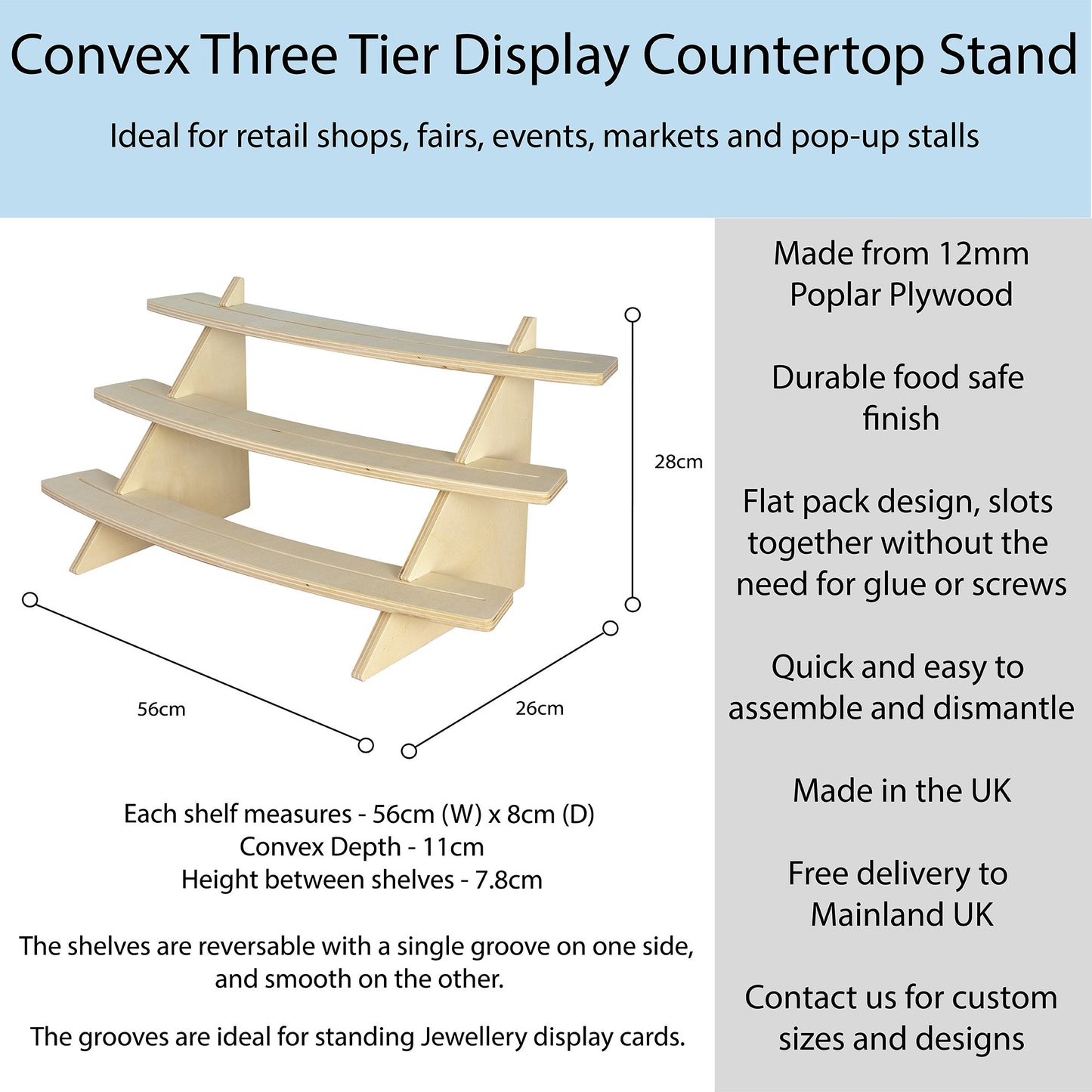 Convex Shelf Display Countertop Stand