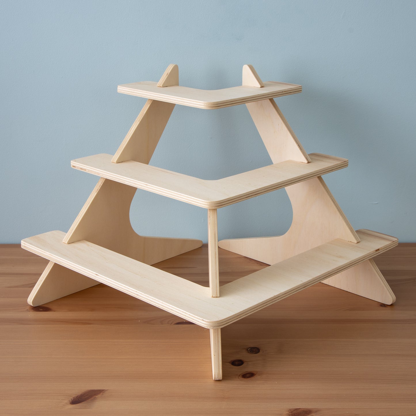 Corner Display Stand with 90 Degree 3 Tier Shelving