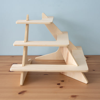 Corner Display Stand with 90 Degree 3 Tier Shelving