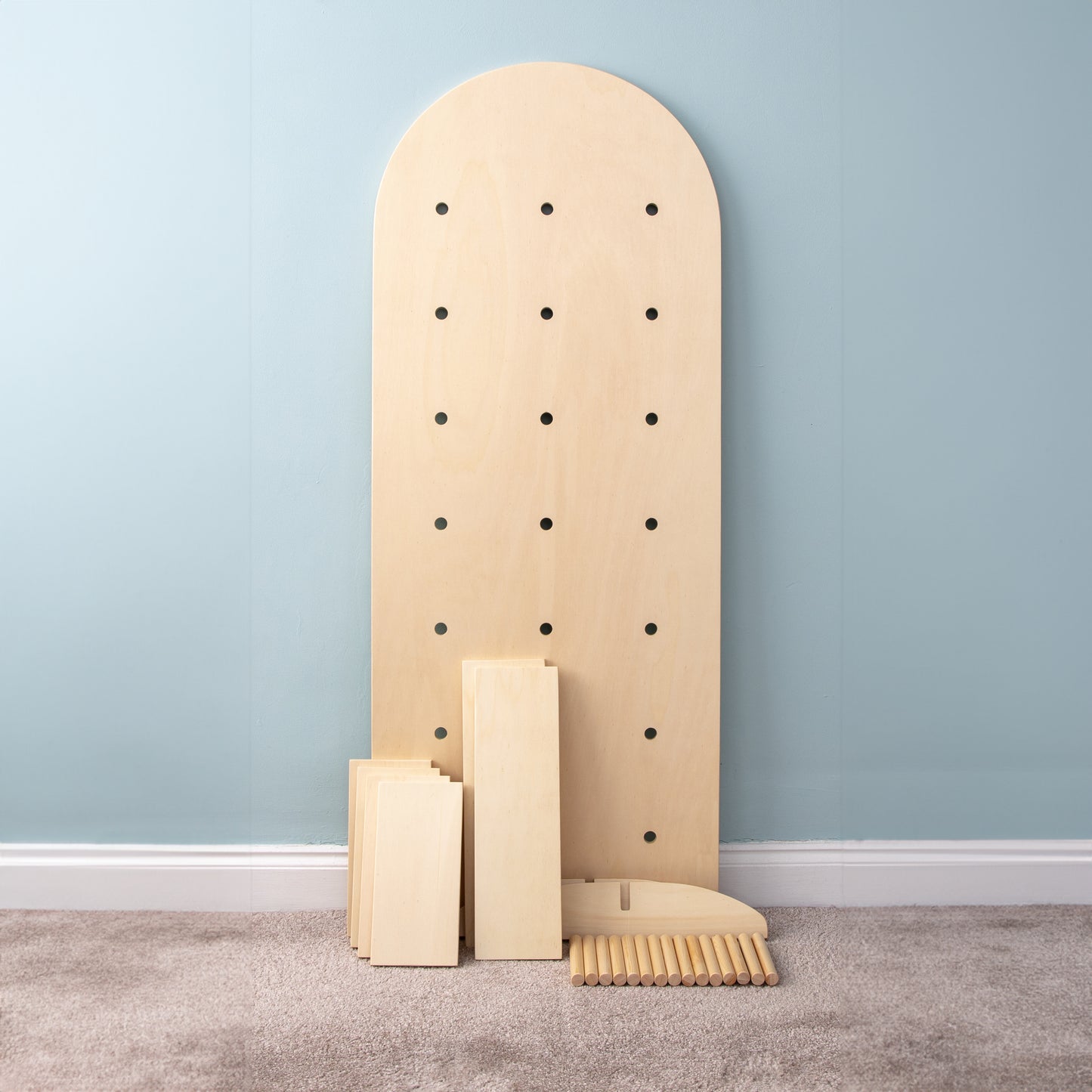 Large Curved Free-standing Pegboard Display Stand