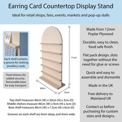 Curved Top Earring Jewellery Display Board