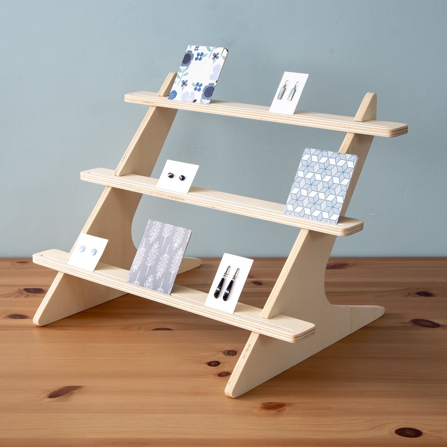 Three Tier Thin Shelf Display Countertop Stand