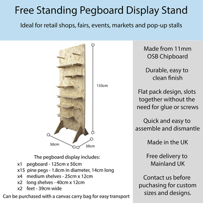 Free-standing OSB Pegboard Display Stand