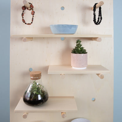 plywood pegboard shelves