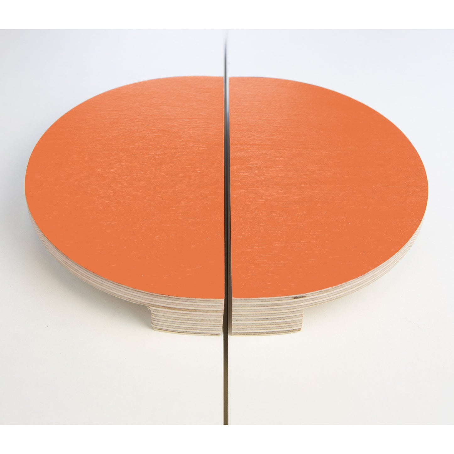 orange half moon plywood handles