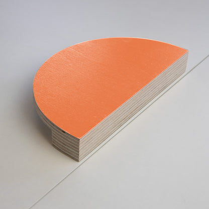 orange semi circle plywood handle