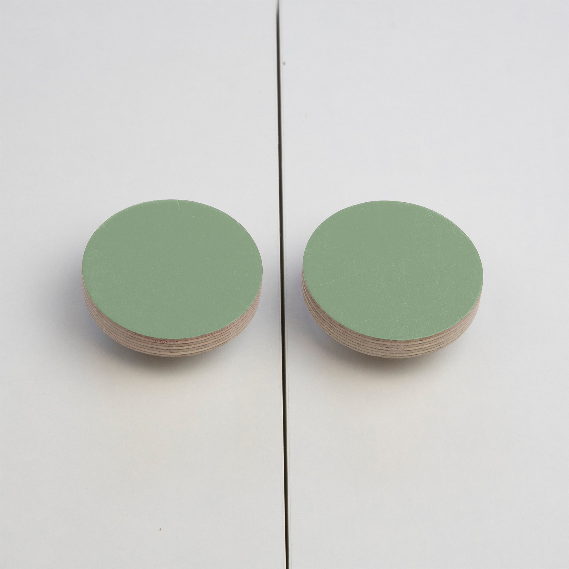 olive green plywood knobs