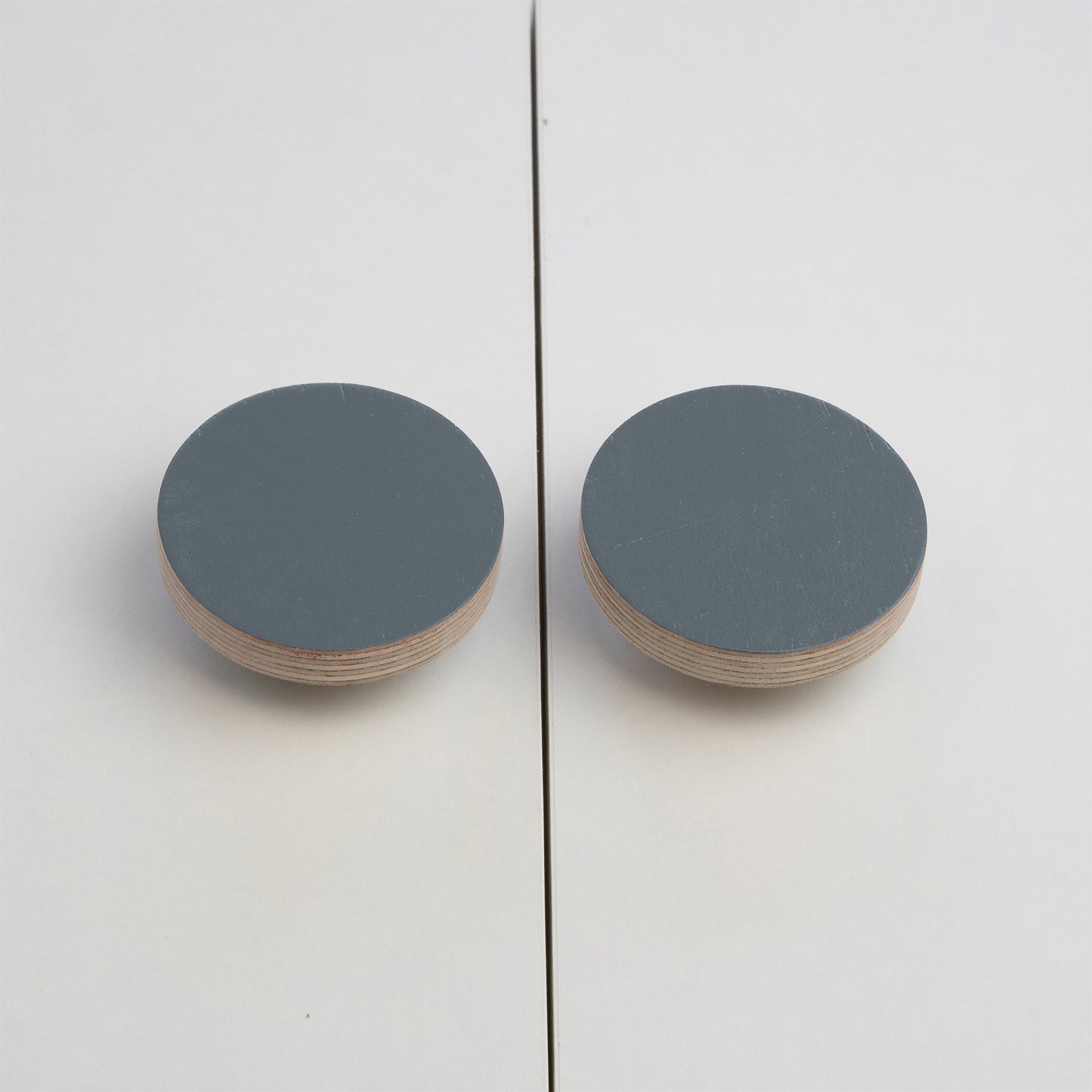 grey plywood kitchen knobs