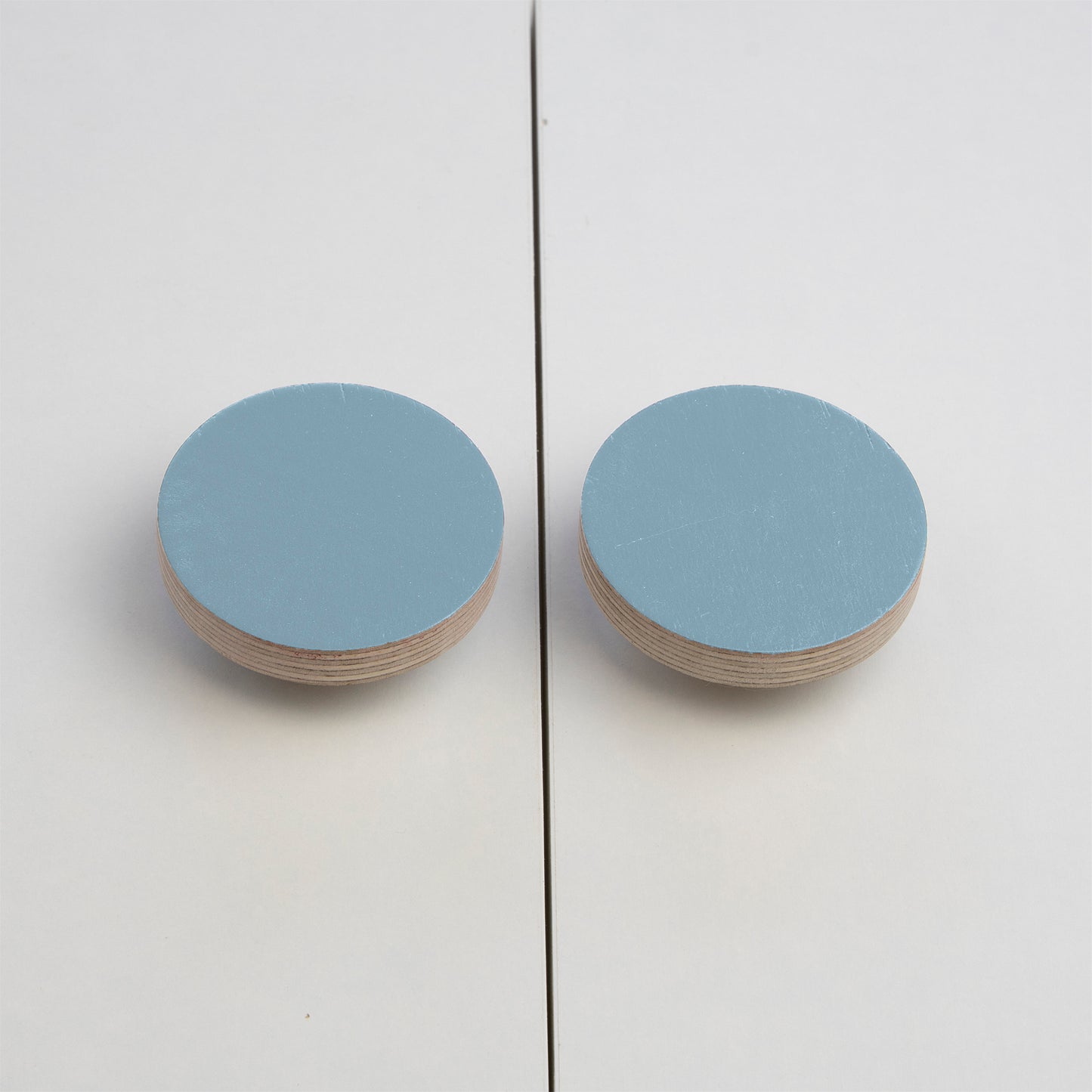 blue plywood knobs