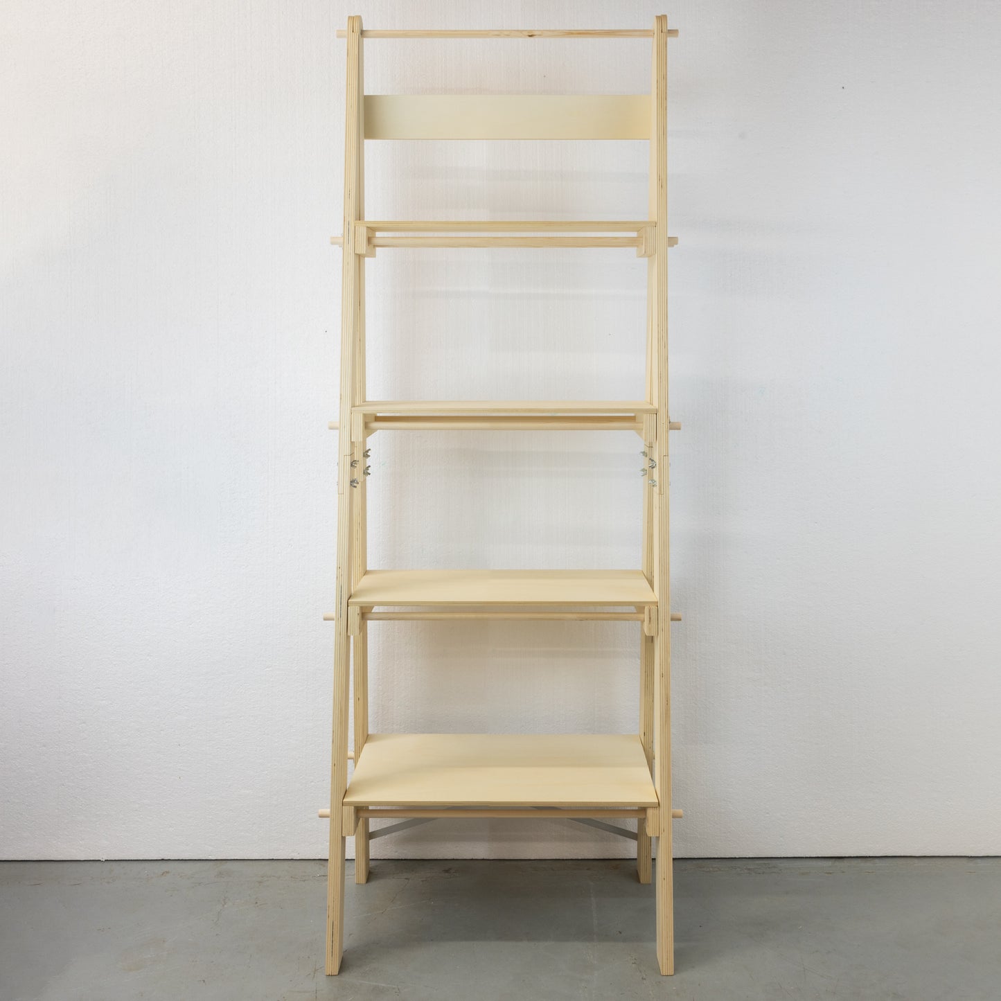 Slimline Retail Ladder Shelving Display Stand with Vertical Back