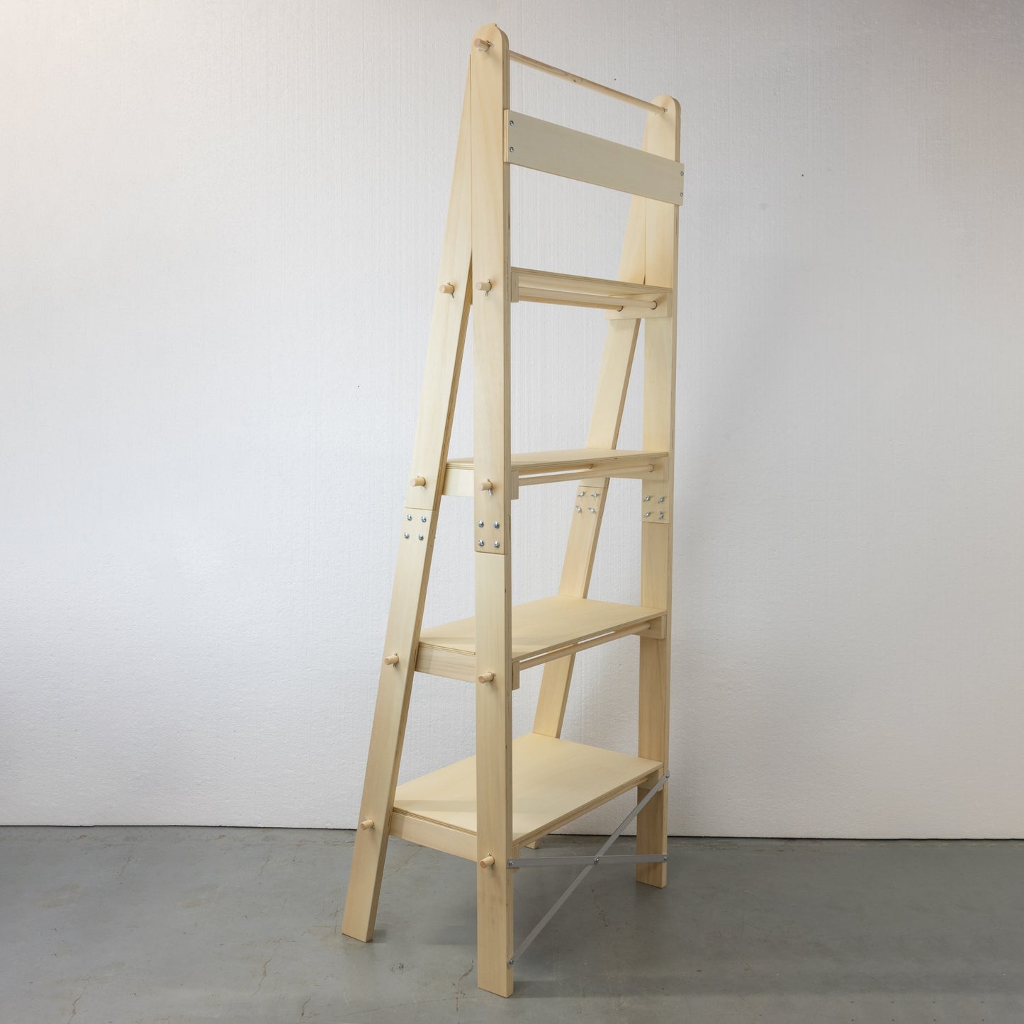 Slimline Retail Ladder Shelving Display Stand with Vertical Back