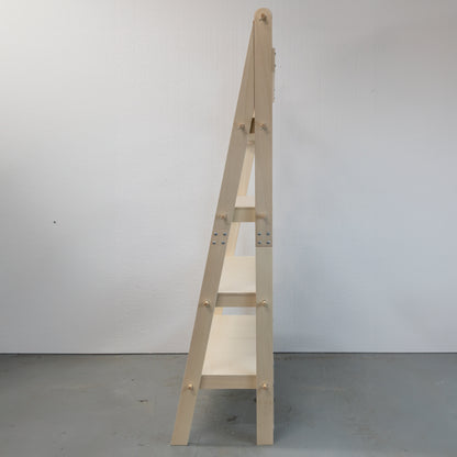 Portable Retail Ladder Shelving Display A-Frame Stand with Vertical Back