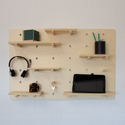 wall mounted plywood pegboard