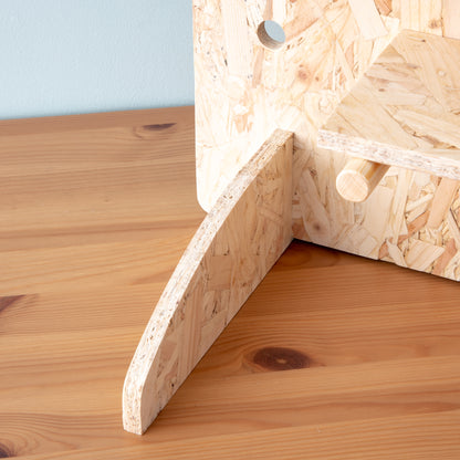 Curved OSB Table Top Pegboard Display Stand