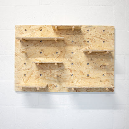 OSB wall peg board