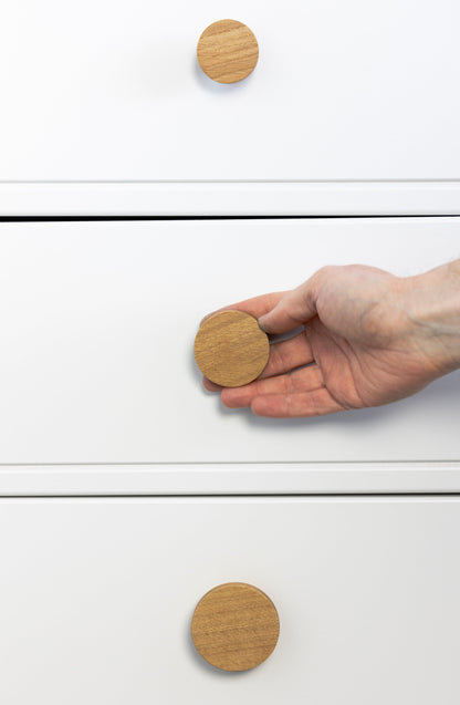 40mm Round Oak Knob Tapered