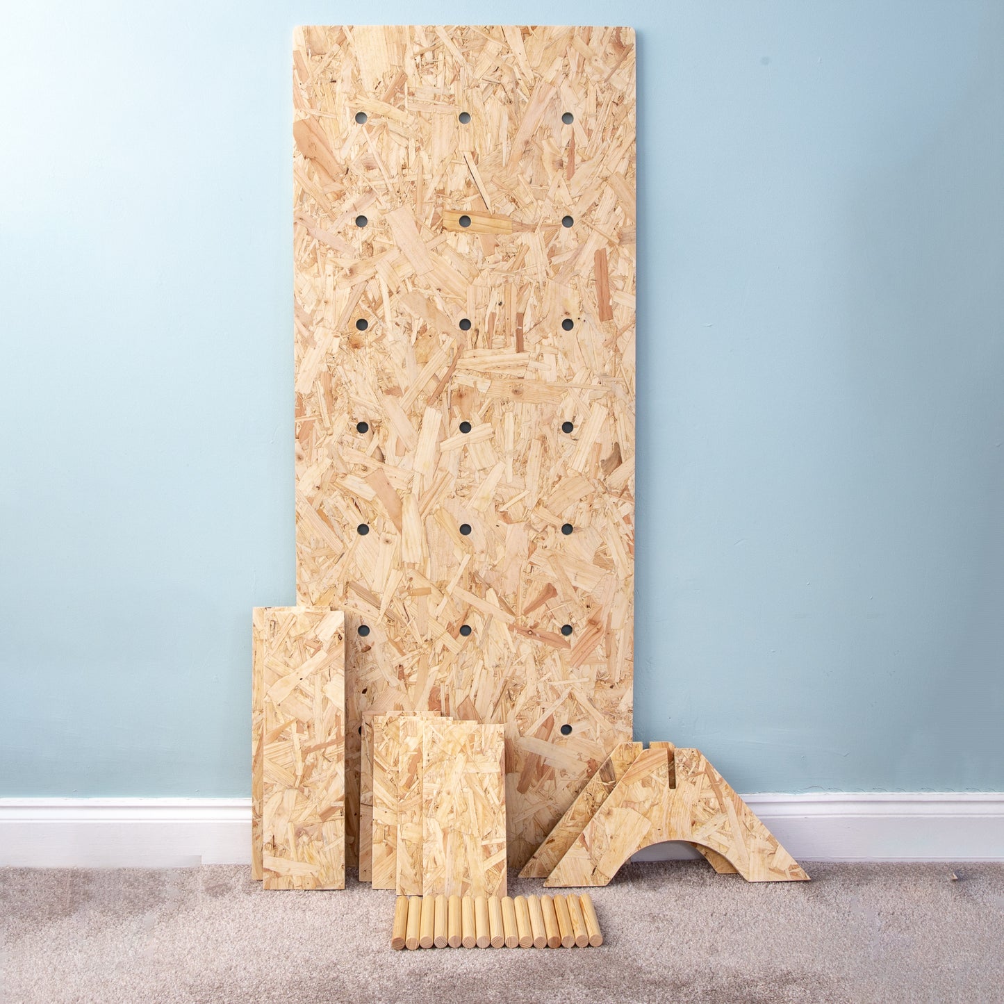 Free-standing OSB Pegboard Display Stand