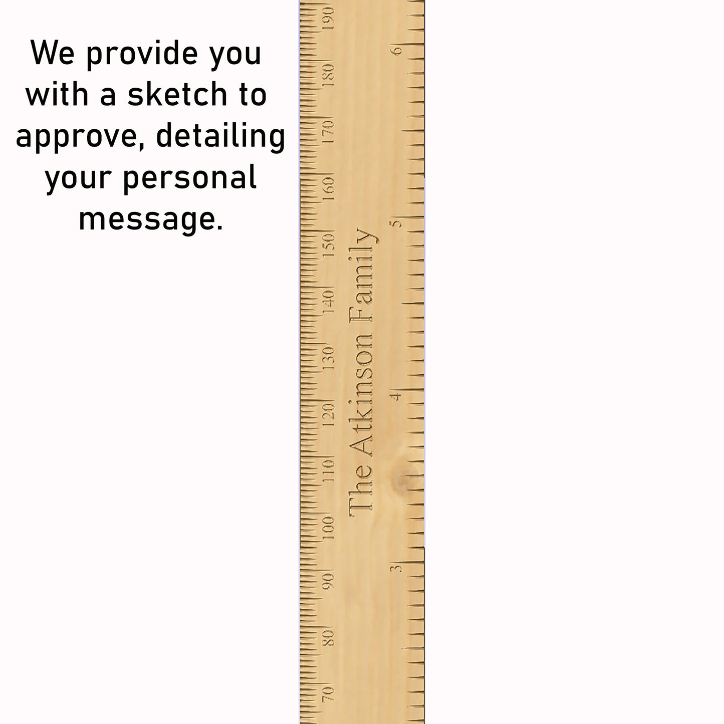 Personalised Solid Wood Growth Ruler