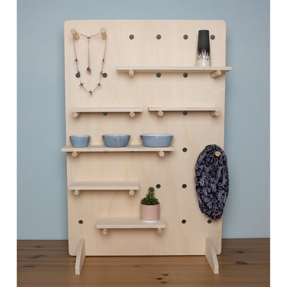 market stall table pegboard