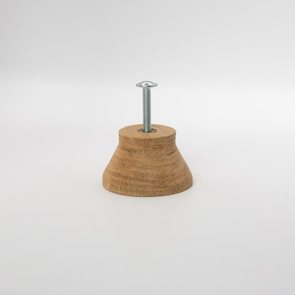 40mm Round Oak Knob Tapered