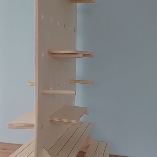 pegboard with tiered shelves